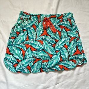 Crown & Ivy Tropical Leaf Print Skort with Drawstring EUC Size PM
